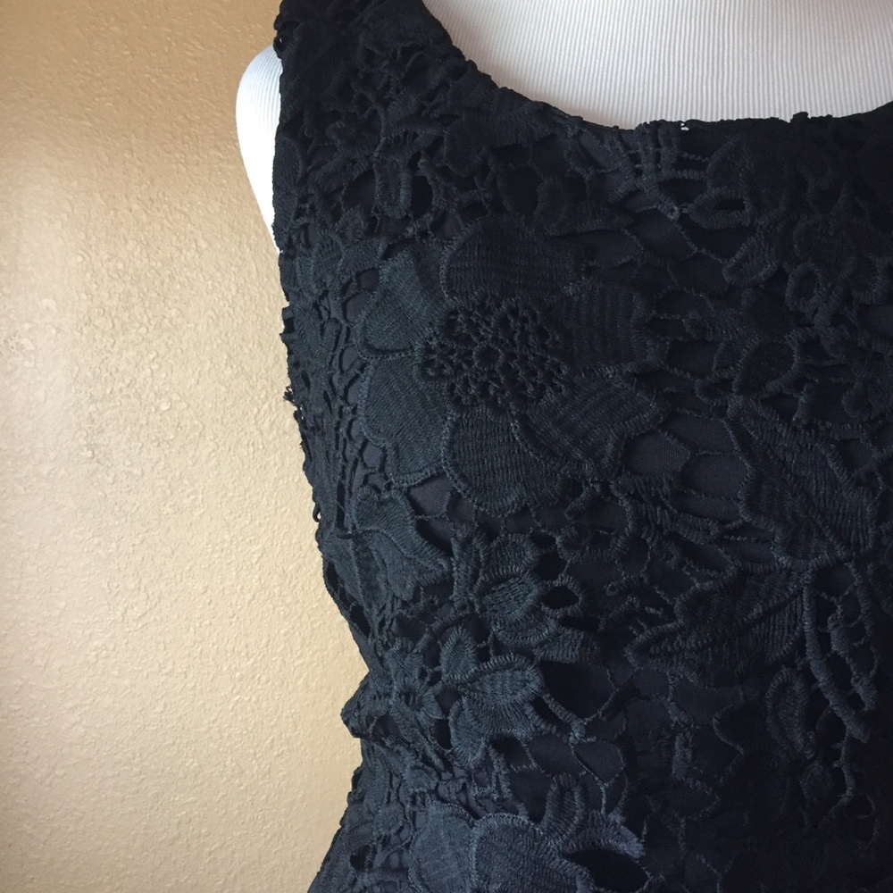 Label by 5 Twelve Black Lace Crepe Midi Dress 10